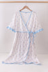 Blue bow ribbon print dress