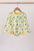 Lemon print ruffle rashguard