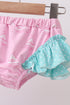 Pink sailboat print ruffle rashguard set