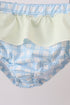 Yellow crab smocked ruffle 2pc swimsuit