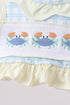 Yellow crab smocked ruffle 2pc swimsuit