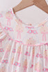 Pink bow castle ruffle shorts set