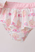 Pink bow castle ruffle 2pc swimsuit