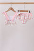 Pink bow castle ruffle 2pc swimsuit