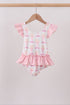 Pink bow castle ruffle one-piece swimsuit
