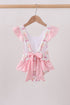 Pink bow castle ruffle one-piece swimsuit