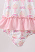 Pink bow castle ruffle one-piece swimsuit