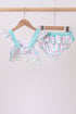 Green plaid horse applique 2pc swimsuit