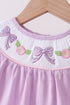 Lavender Smocked Embroidered Bow Jacquard Bloomer Set
