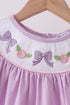 Lavender Smocked Embroidered Bow Jacquard Dress