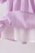 Lavender Smocked Embroidered Bow Jacquard Dress