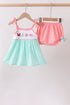 Green Marine Embroidered Jacquard Bloomer Set