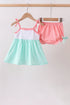 Green Marine Embroidered Jacquard Bloomer Set