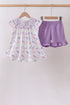 Purple Sea Turtle Smocked Set