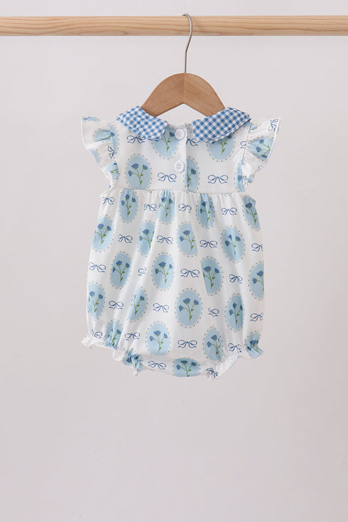 Blue Retro Floral Bubble