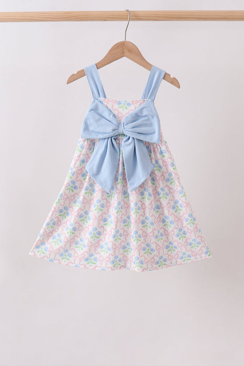Blue Hydrangea Bow Dress