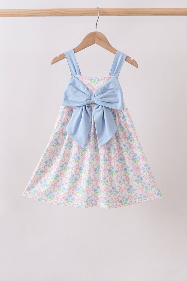 Blue Hydrangea Bow Dress