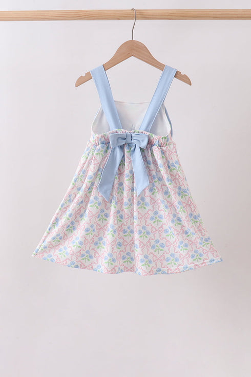 Blue Hydrangea Bow Dress
