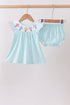 Blue Umbrella Smocked Bloomer Set