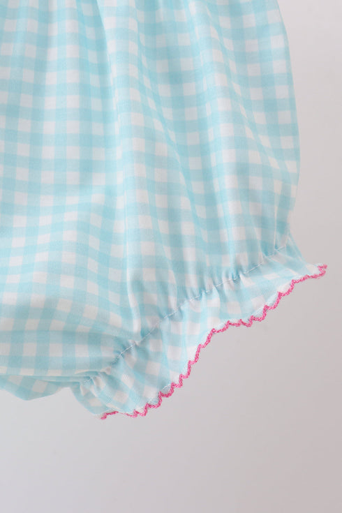 Blue Umbrella Smocked Bloomer Set