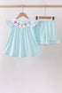Blue Umbrella Smocked Set