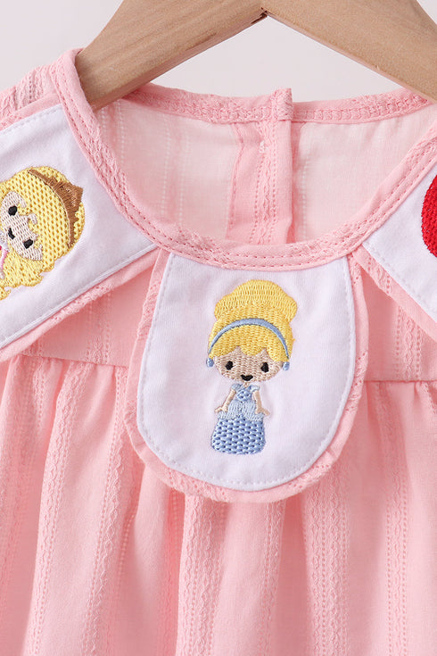 Pink Princess Embroidered Jacquard Bloomer Set