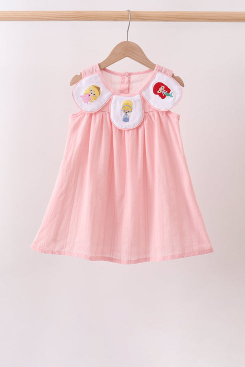 Pink Princess Embroidered Jacquard Dress