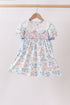 Blue Floral Smocked Dress