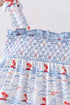 Blue Sailboat Smocked Set