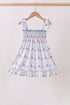 Blue Sailboat Smocked Dress