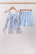 Blue Floral Bow Set
