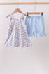 Blue Floral Bow Set