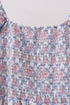 Blue Floral Smocked Women Dress