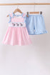 Pink Cow Embroidered Set