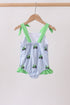 Blue Tractor Stripe UPF Swim One-Piece