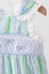 Green Stripe Smocked Bow Seersucker Bubble