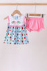 Blue Strawberry Embroidered Bow Bloomer Set