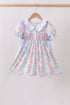 Blue Hydrangea Smocked Pearl Dress