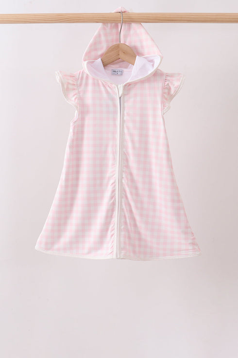 Pink Plaid UPF Swim Coverup