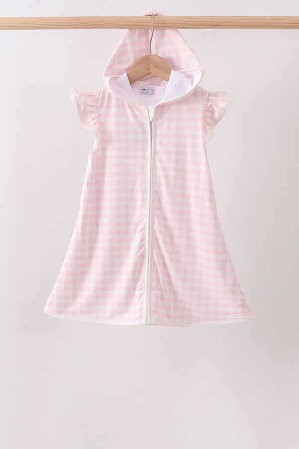 Pink Plaid UPF Swim Coverup