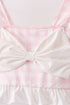 Pink Plaid Bow UPF Swim Set