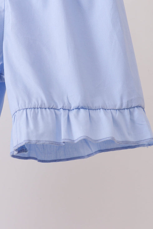 Blue Hydrangea Ruffle Bow Set