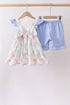 Blue Hydrangea Ruffle Bow Set