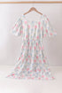 Blue Hydrangea Bow Women Dress