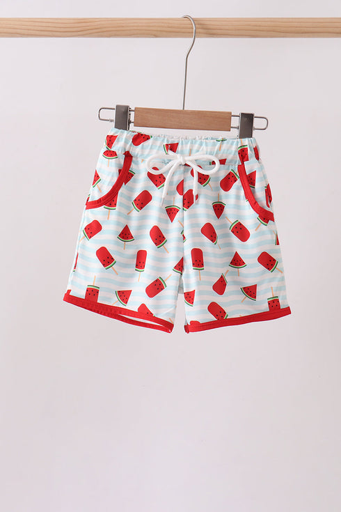 Red Watermelon UPF Swim Trunks