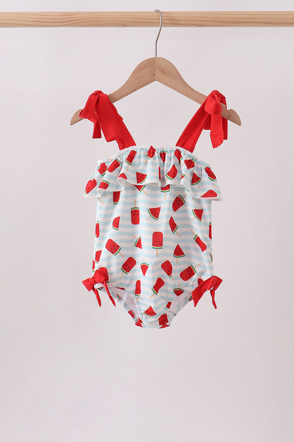 Red Watermelon UPF Swim One-Piece
