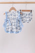 Blue Beach Bloomer Set