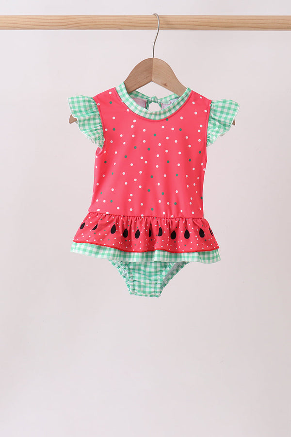 Red Watermelon UPF Swim One-Piece