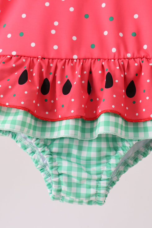 Red Watermelon UPF Swim One-Piece