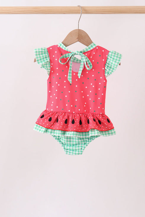 Red Watermelon UPF Swim One-Piece